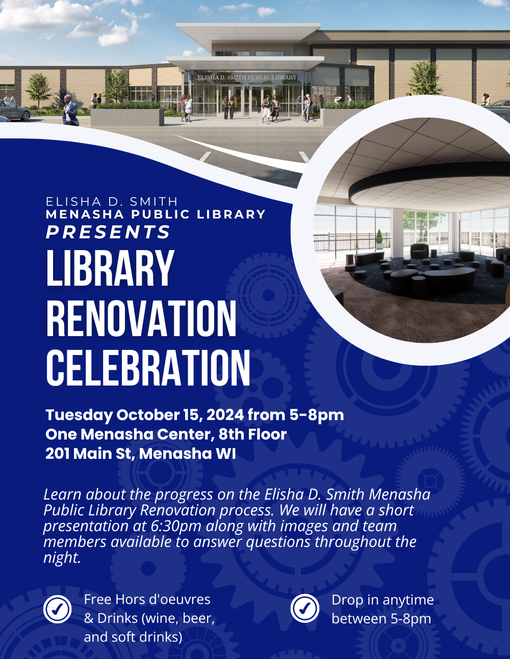 Library Renovation Celebration Tuesday, October 15, 2024, 500 PM